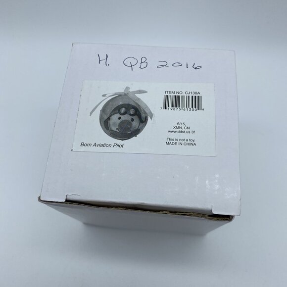 Twinkling Treasures 3D Blinking Christmas Ornament Born Aviation Pilot 3" Round - Picture 8 of 11